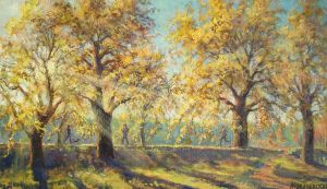 Painting, Landscape - Autumn morning in Terletsky Park