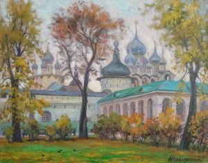 Painting, City landscape - October in Rostov the Great