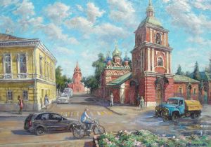Painting, City landscape - Moscow. Goncharnaya Street