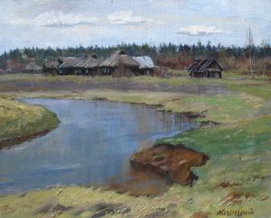 Painting, Landscape - Gubarevo village
