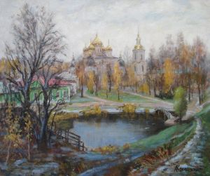 Painting, Landscape - Dmitrov. View from the City Rampart to the Kremlin