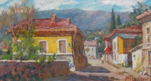 Painting, City landscape - Yalta street