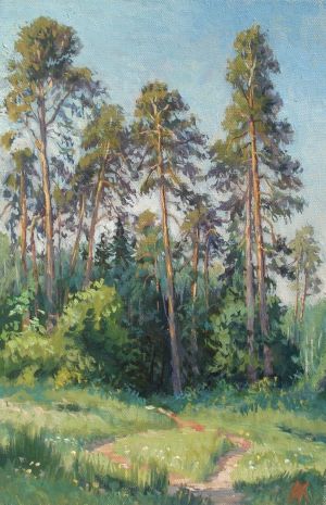 Painting, Landscape - Pines in the Izmailovo forest
