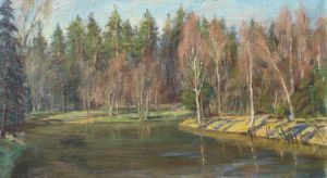 Painting, Landscape - The spill on Valdai