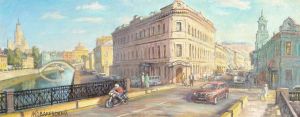 Painting, Realism - View of Pyatnitskaya Street