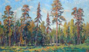 Painting, Landscape - A quiet evening on Valdai
