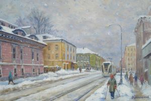 Painting, City landscape - Baumanskaya Street