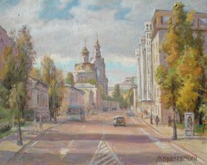 Painting, Realism - View of the church of Nikita the Great Martyr on Staraya Basmannaya