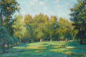 Painting, Landscape - Sunny meadow