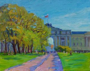 Painting, City landscape - May evening on the Senate Square