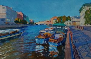 Painting, Realism - Fontanka Embankment 34