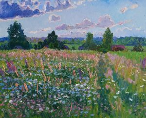 Painting, Impressionism - Flowering meadows