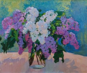 Painting, Still life - Morning bouquet of lilacs