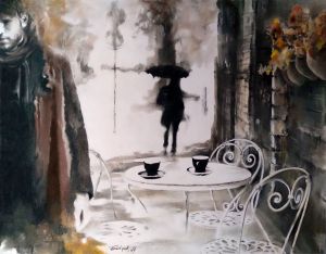 Graphics, Figurative painting - Two black coffees