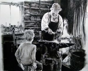 Graphics, Figurative painting - Grandson of the Blacksmith