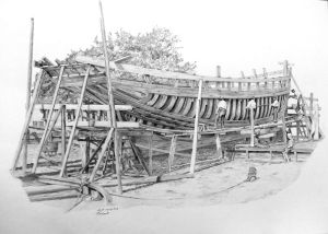 Graphics, Seascape - Ship carpenters