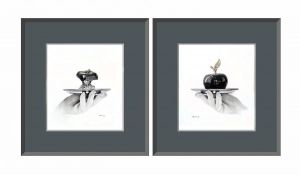 Graphics, Genre drawing - Favorable offer. Diptych.