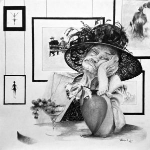 Graphics, Figurative painting - Oh! Vernissage. Triptych. Part 3 - Scepsis.