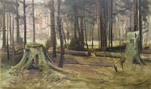 Painting, Landscape - In the spring in the forest
