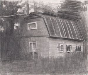 Graphics, Pencil - An abandoned house