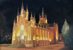 Painting, Religious genre - Roman Catholic Cathedral in Moscow