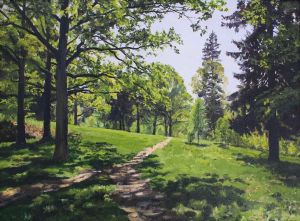 Painting, Landscape - Oak grove in Grebnevo