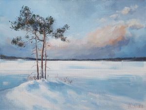 Painting, Landscape - Pine needles