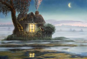 Painting, Mythological genre - House on the Swamp