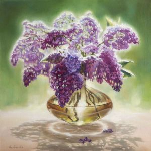 Painting, Still life - Bouquet of Lilacs on a Sunny Day