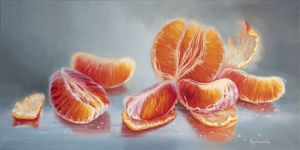 Painting, Still life - Still life with red oranges 