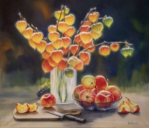 Painting, Still life - Apple August