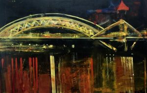 Painting, City landscape -  «Bridge number 2»