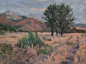 Painting, Landscape - Walnut trees.