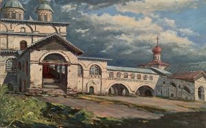 Painting, Landscape - Mikhailo Arkhangelsk Monastery of Veliky Ustyug ..