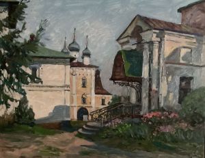 Painting, Realism - Monastery