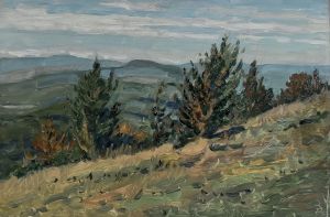 Painting, Landscape - Mountain slope
