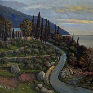 Painting, Landscape - Mount Athos