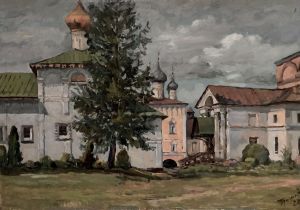 Painting, Oil - The Monastery of Boris and Gleb .