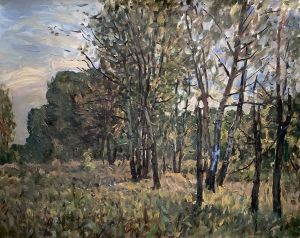 Painting, Landscape - Birch grove