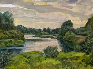 Painting, Landscape - The river is great.