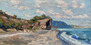 Painting, Realism - The coast of the Sea