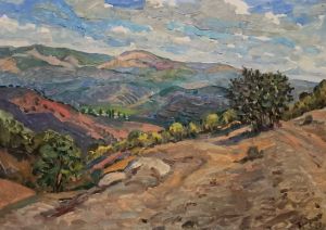Painting, Landscape - The mountains of Crimea .