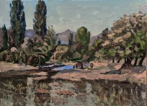 Painting, Landscape - The Uskut River Crimea