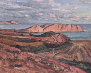 Painting, Landscape - Pink Chameleon