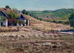 Painting, Oil - Forge Mezhgorye Crimea .