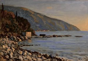 Painting, Landscape - Athos . The old marina.