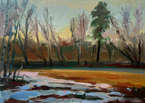 Painting, Landscape - early spring in Gorenki park