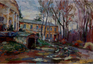 Painting, Landscape - Estate in late autumn