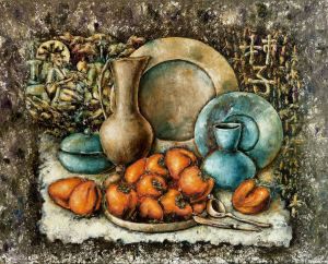 Painting, Still life - Golden Apples of China