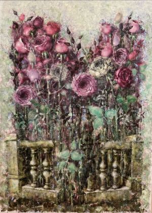 Painting, Landscape - A garden of roses